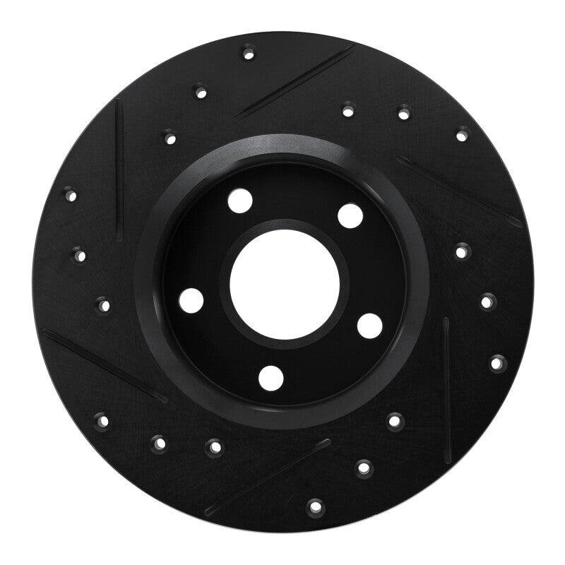 R1 Concepts R1 84-87 Pontiac Fiero Rear Right Drilled & Slotted Black Brake Rotor
