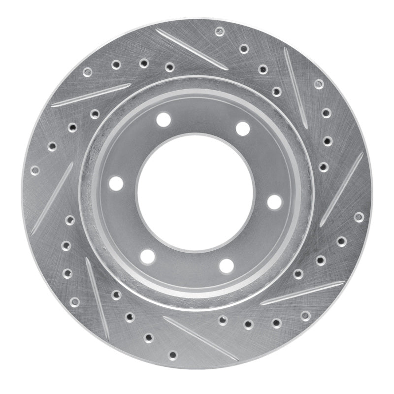 R1 Concepts R1 01-04 Honda Passport Front Left Drilled & Slotted Silver Brake Rotor