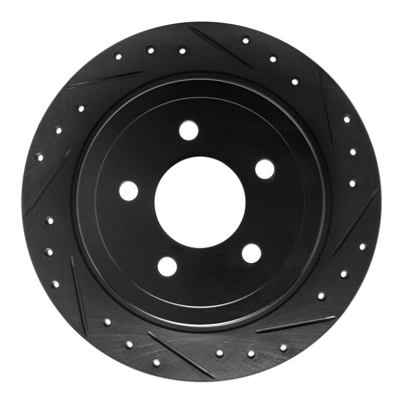 R1 Concepts R1 03-05 Ford Explorer Sport Trac Rear Right Drilled & Slotted Black Brake Rotor