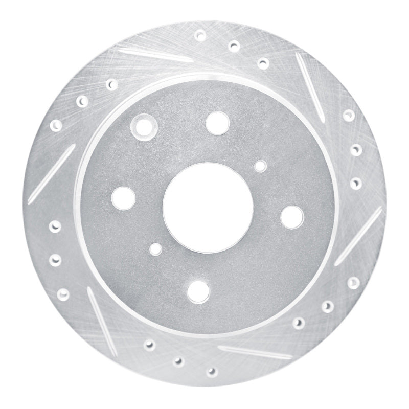 R1 Concepts R1 83-84 Toyota Cressida Rear Right Drilled & Slotted Silver Brake Rotor