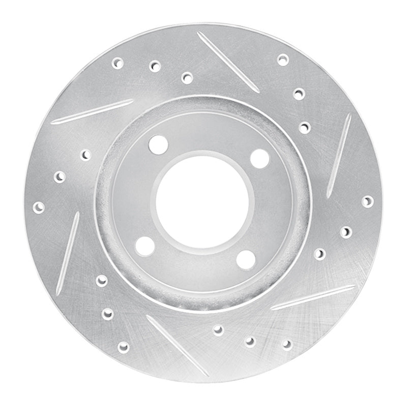 R1 Concepts R1 92-00 Dodge COLT Front Left Drilled & Slotted Silver Brake Rotor