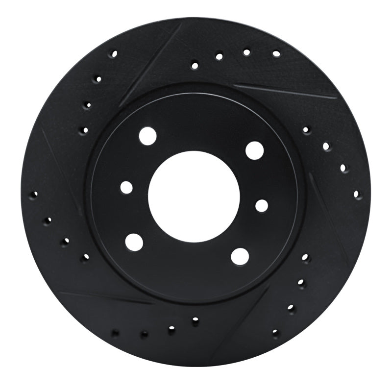 R1 Concepts R1 90-92 Infiniti M30 Front Left Drilled & Slotted Black Brake Rotor