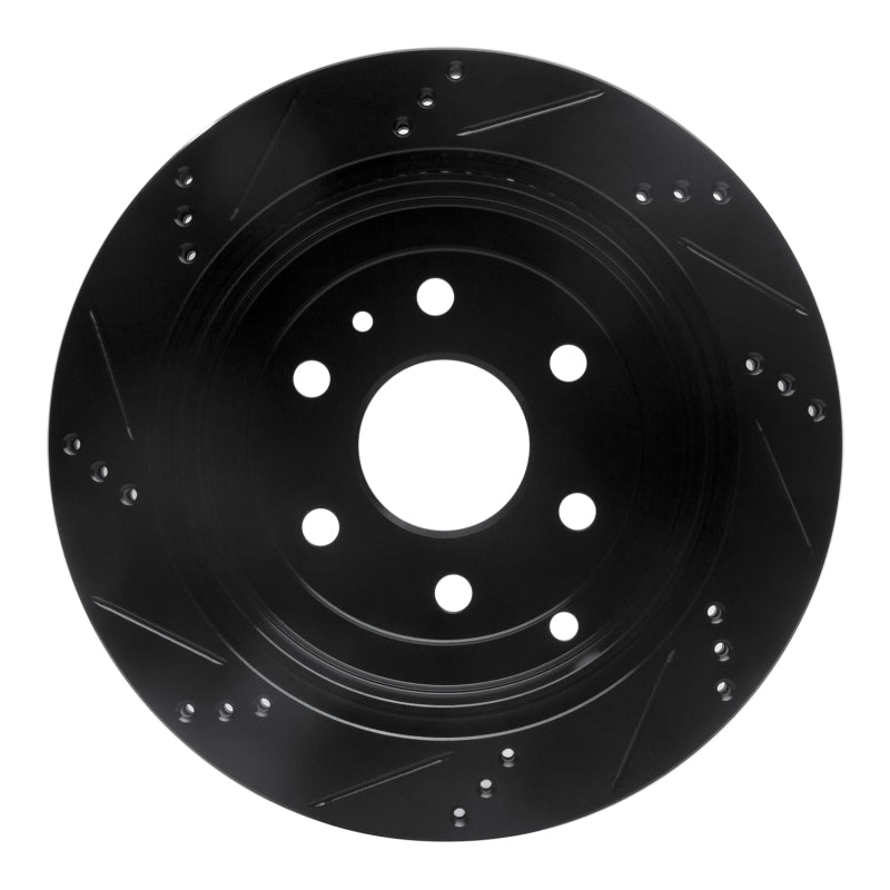 R1 Concepts R1 07-17 Buick Enclave Rear Right Drilled & Slotted Black Brake Rotor