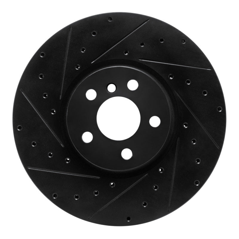 R1 Concepts R1 15-26 BMW X1 (USA/Canada) Front Left Drilled & Slotted Black Brake Rotor
