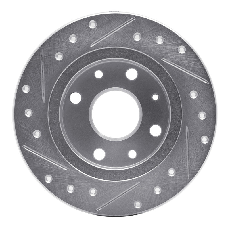 R1 Concepts R1 90-93 Mazda Miata Rear Right Drilled & Slotted Silver Brake Rotor