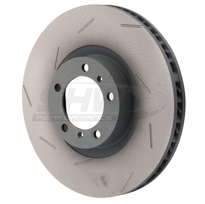 SHW Performance SHW 17-20 Porsche Panamera 4S 2.9L w/18in Wheel Left Front Slotted Monobloc Brake Rotor (971615301L)