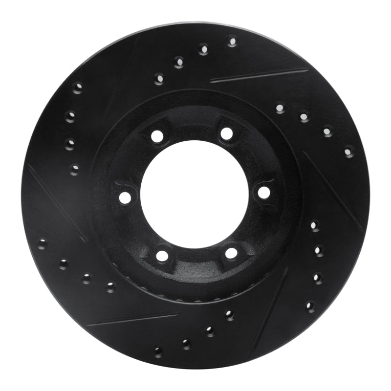 R1 Concepts R1 84-87 Isuzu Pickup Front Right Drilled & Slotted Black Brake Rotor