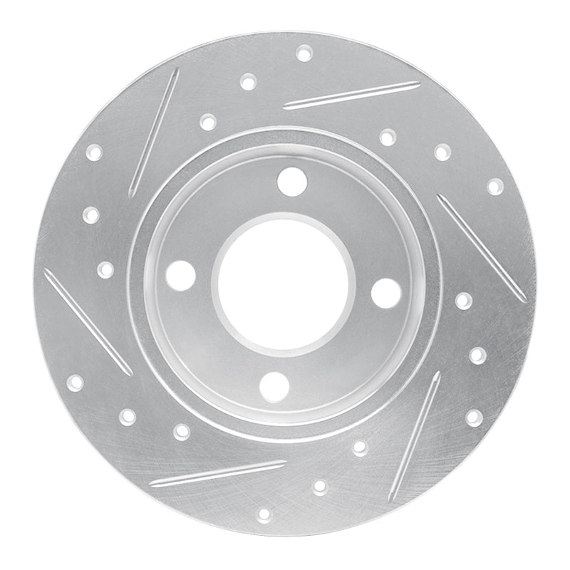 R1 Concepts R1 82-98 Audi Coupe Rear Right Drilled & Slotted Silver Brake Rotor
