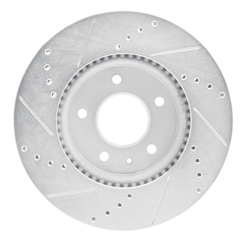 R1 Concepts R1 07-15 Chevrolet Equinox Front Right Drilled & Slotted Silver Brake Rotor