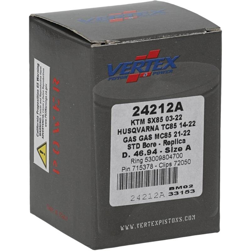 Vertex Pistons Vertex Piston 03-24 KTM 85 SX 85cc Cast Replica Piston Kit