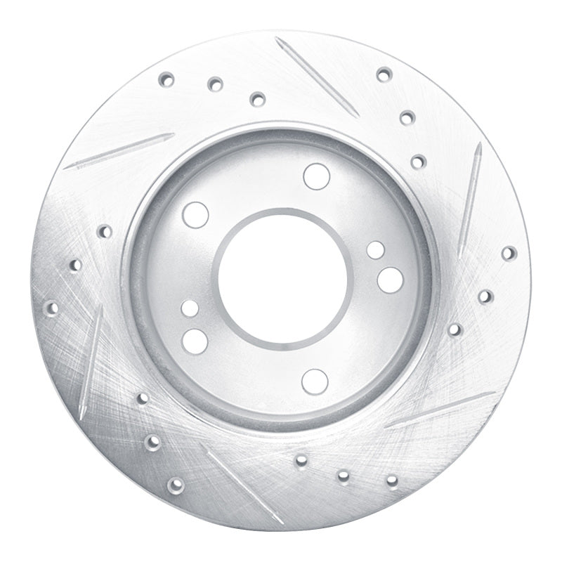 R1 Concepts R1 94-96 Nissan 240SX Front Left Drilled & Slotted Silver Brake Rotor