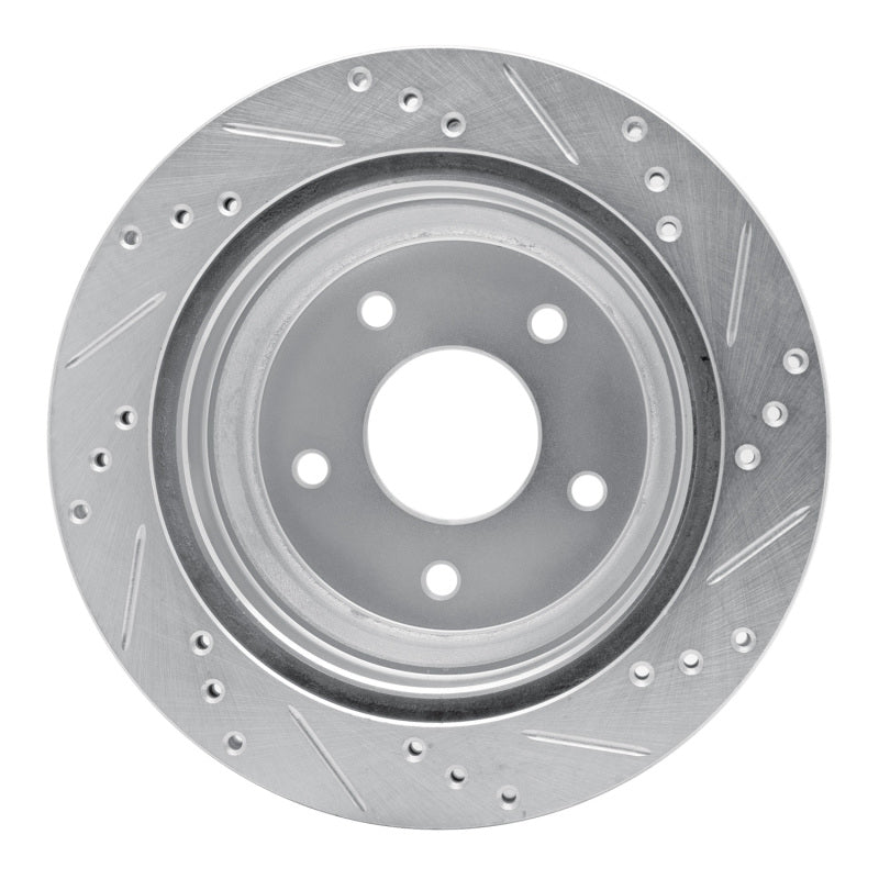R1 Concepts R1 97-05 Chevrolet S10 Rear Left Drilled & Slotted Silver Brake Rotor