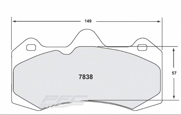 PFC 7838.08.25.44 FRONT BRAKE PADS RACE 08 CMPD 25MM MCLAREN MP4-12C/675LT/SEAT LEON CUP