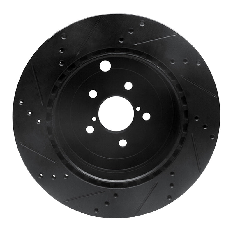R1 Concepts R1 17-25 Subaru BRZ Rear Right Drilled & Slotted Black Brake Rotor