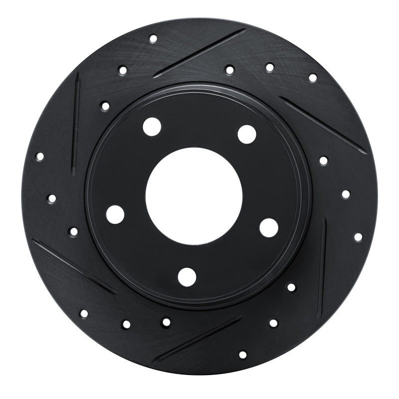 R1 Concepts R1 20-25 Nissan SENTRA Rear Left Drilled & Slotted Black Brake Rotor