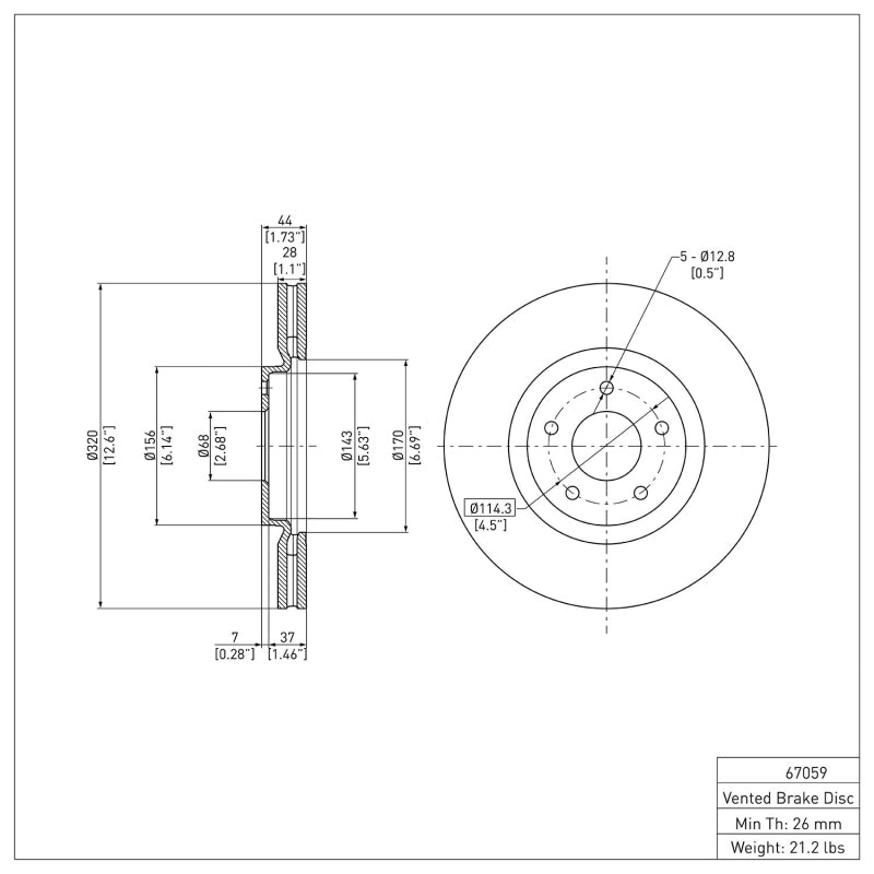 DFC 07-17 Nissan Sentra Front Brake Rotor
