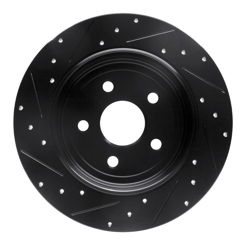 R1 Concepts R1 11-22 Dodge Durango Rear Left Drilled & Slotted Black Brake Rotor
