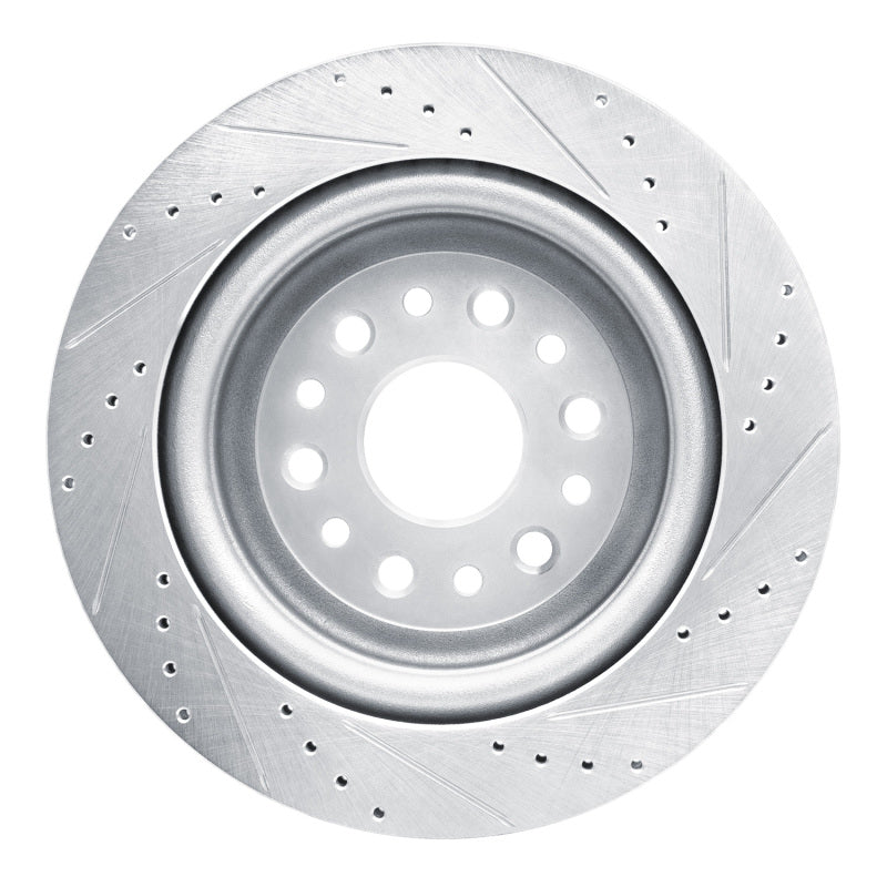 R1 Concepts R1 19-25 Ram 1500 Rear Left Drilled & Slotted Silver Brake Rotor