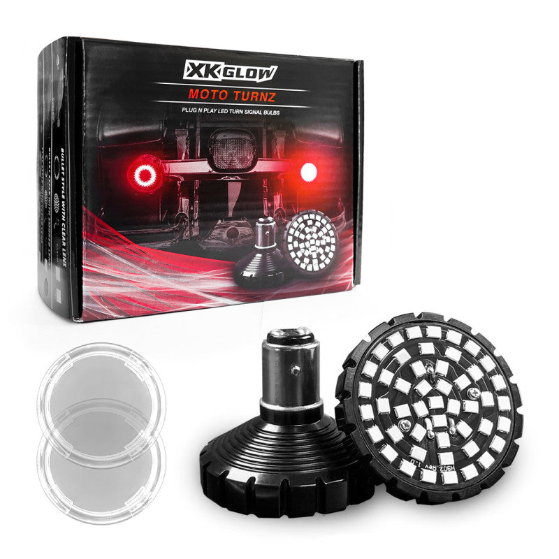 XKGLOW XK Glow Motorcycle Rear LED Turn Signal Kit - Bullet Style Clear Lenses