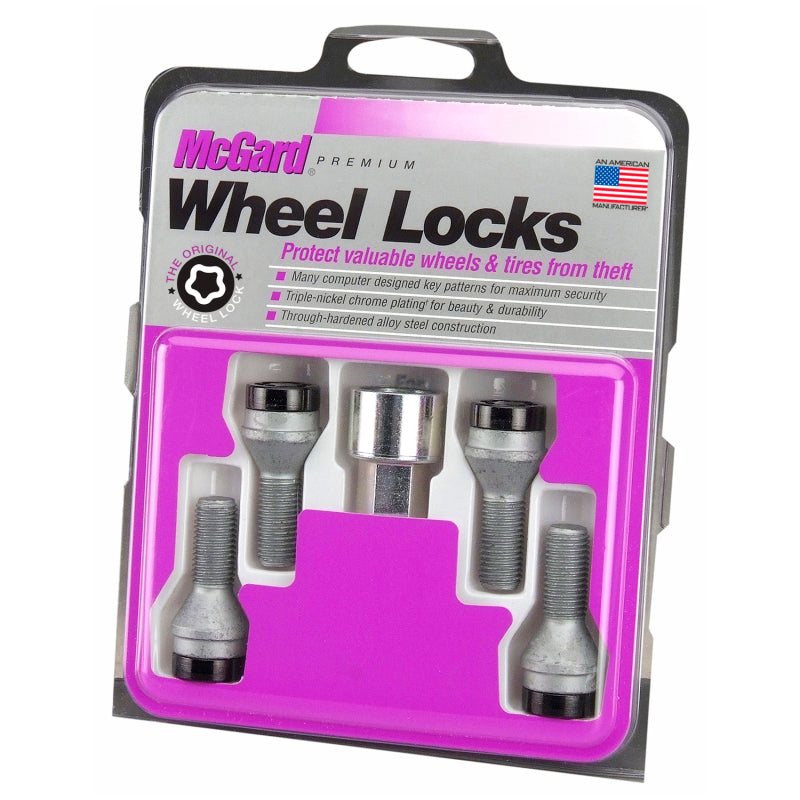 McGard Wheel Lock Bolt Set - 4pk. (Cone Seat) M12X1.25 / 19mm Hex / 25.6mm Shank Length - Black