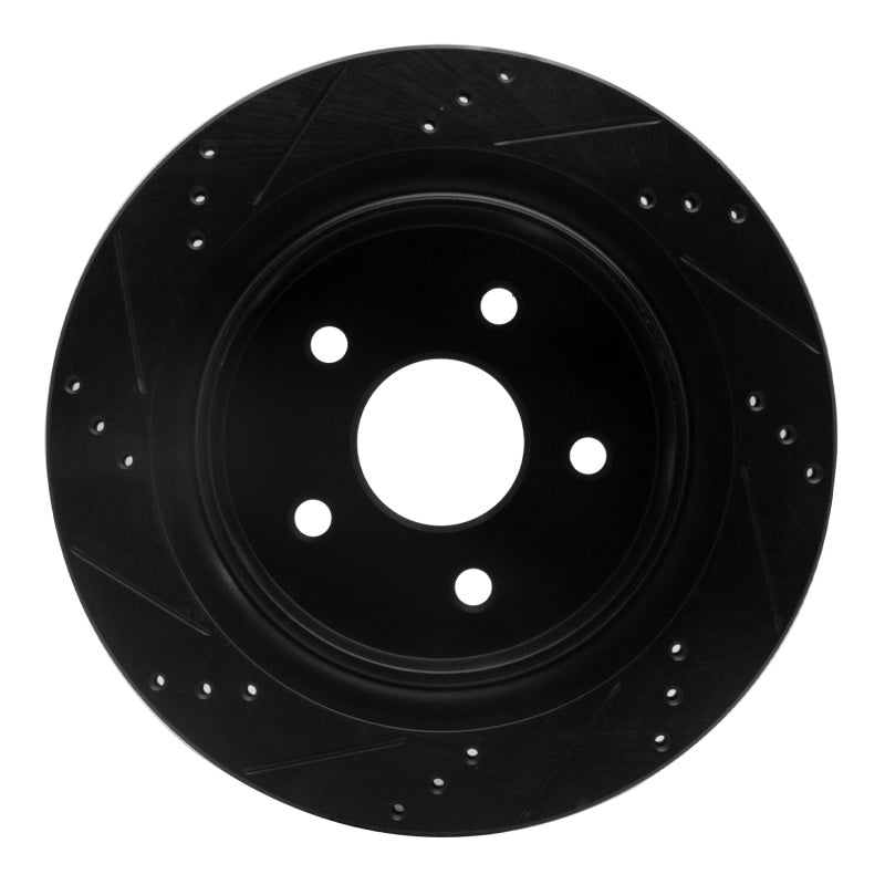 R1 Concepts R1 02-24 Chrysler ASPEN Rear Right Drilled & Slotted Black Brake Rotor