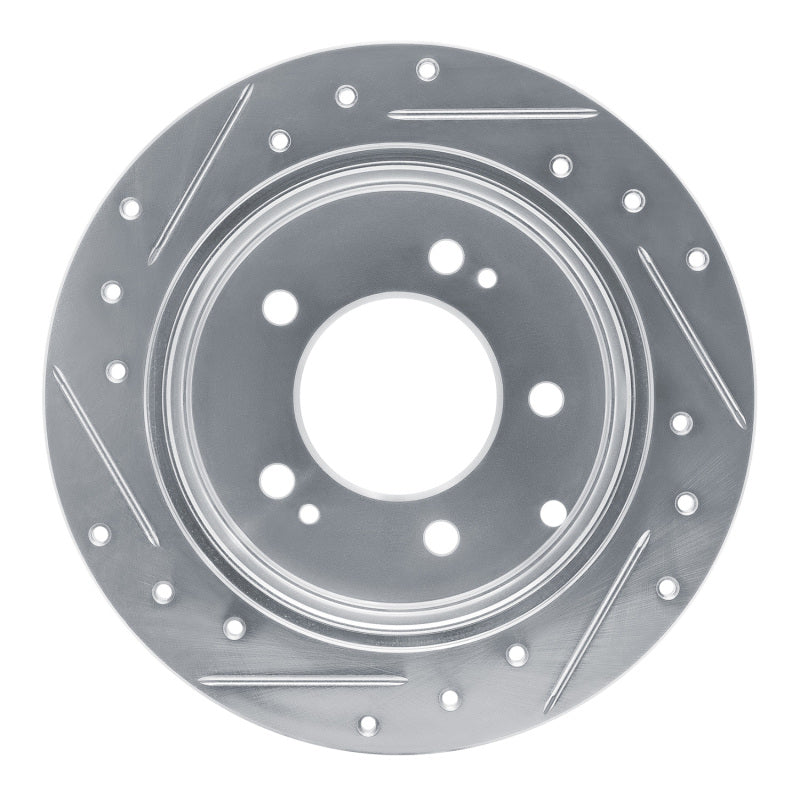 R1 Concepts R1 10-13 Kia Forte5 Rear Right Drilled & Slotted Silver Brake Rotor