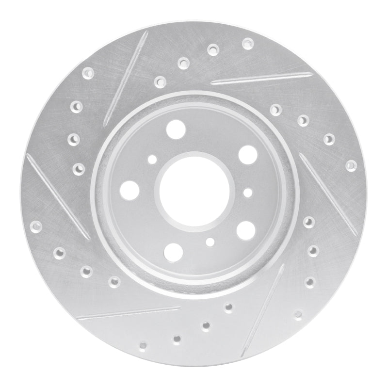 R1 Concepts R1 88-93 Toyota Celica Front Right Drilled & Slotted Silver Brake Rotor