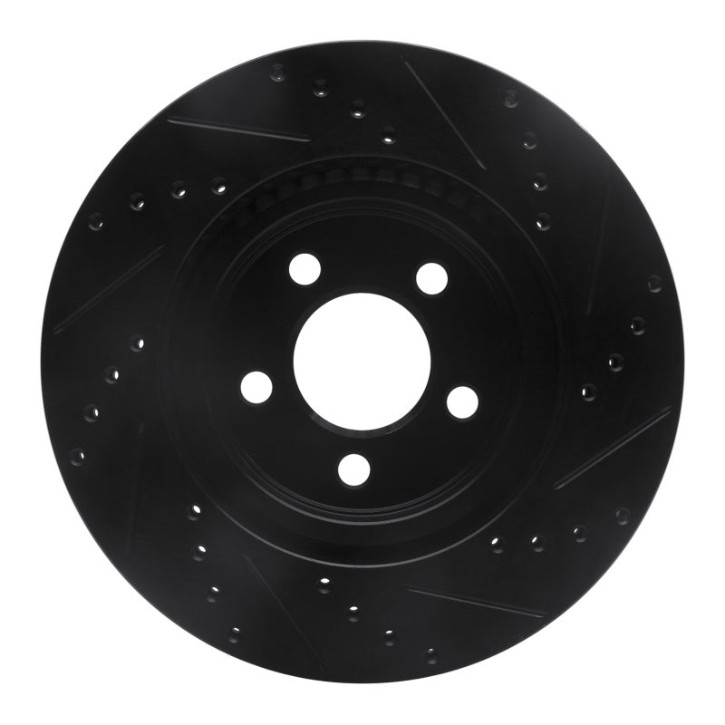 R1 Concepts R1 05-23 Chrysler 300 Front Left Drilled & Slotted Black Brake Rotor