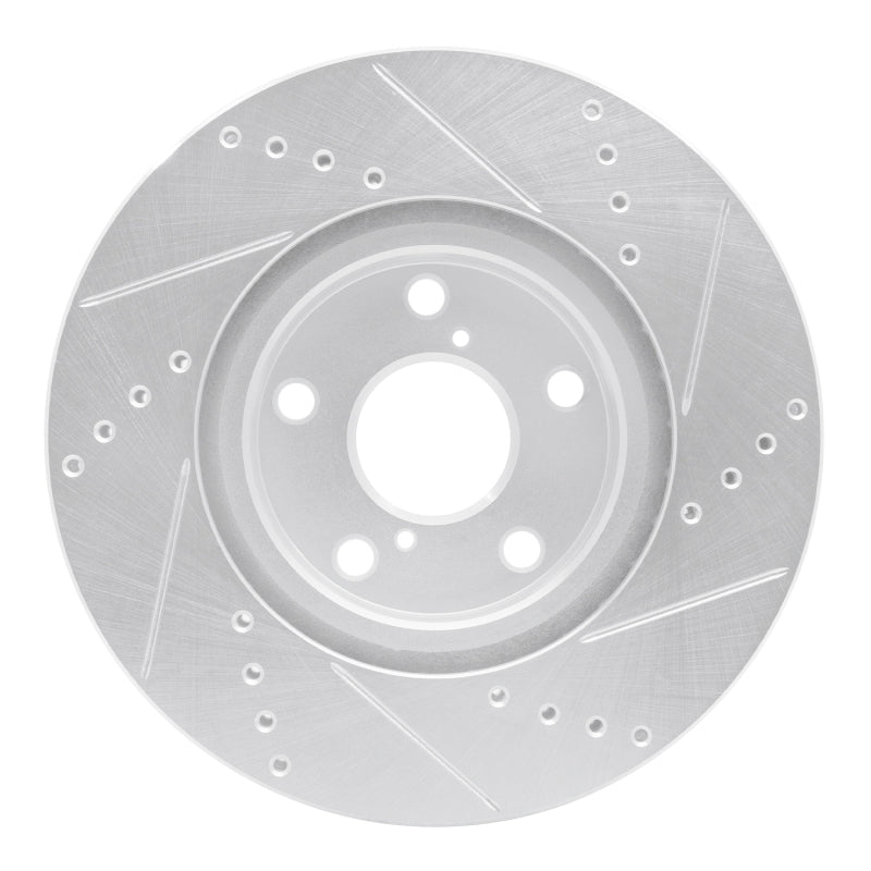 R1 Concepts R1 06-15 Lexus IS250 Left Front Drilled & Slotted Silver Brake Rotor