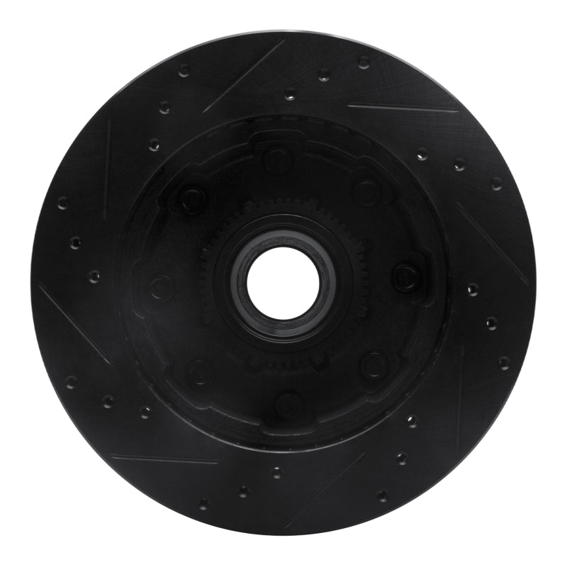 R1 Concepts R1 1994-1999 Dodge Ram 2500 Front Right Drilled & Slotted Black Brake Rotor