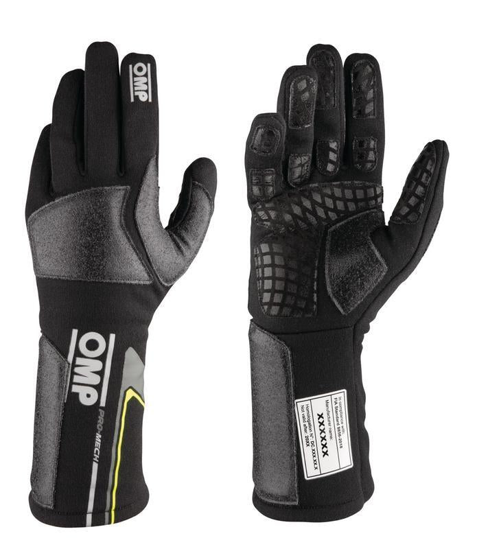 OMP Pro Mech-S Gloves Fia 8856-2018 Fluo Yellow Sz L