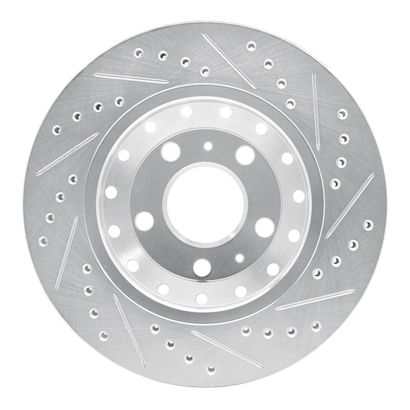R1 Concepts R1 04-10 Audi A8 Rear Left Drilled & Slotted Silver Brake Rotor