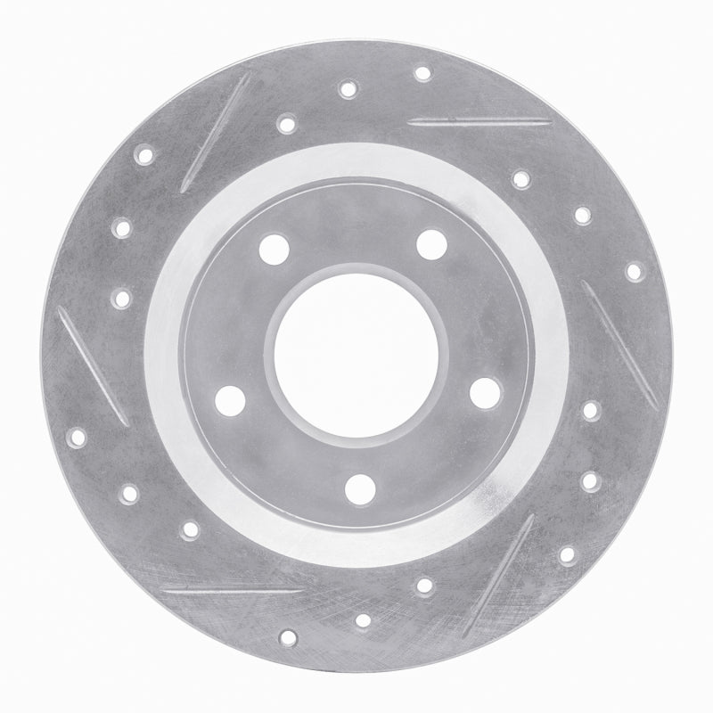 R1 Concepts R1 84-88 Pontiac 6000 Rear Right Drilled & Slotted Silver Brake Rotor