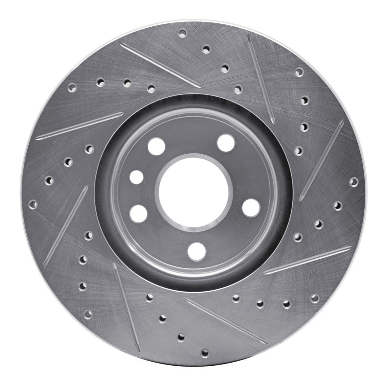 R1 Concepts R1 07-18 Land Rover Range Rover Evoque Front Left Drilled & Slotted Silver Brake Rotor