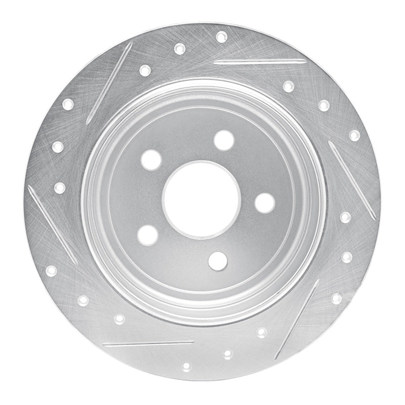 R1 Concepts R1 95-07 Chrysler PT Cruiser Rear Right Drilled & Slotted Silver Brake Rotor