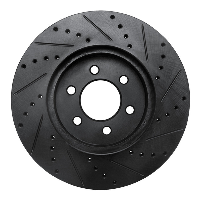R1 Concepts R1 03-03 Dodge Durango Front Left Drilled & Slotted Black Brake Rotor