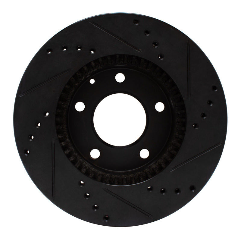 R1 Concepts R1 95-06 Mazda Millenia Front Left Drilled & Slotted Black Brake Rotor