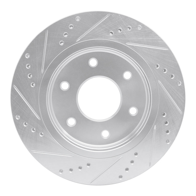 R1 Concepts R1 05-07 Infiniti QX56 Front Right Drilled & Slotted Silver Brake Rotor