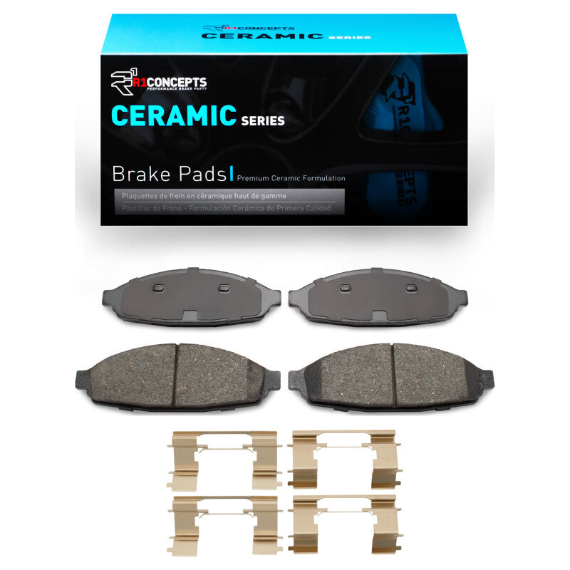 R1 Concepts R1 03-11 Ford Crown Victoria Front Ceramic Pads & Hardware Kit