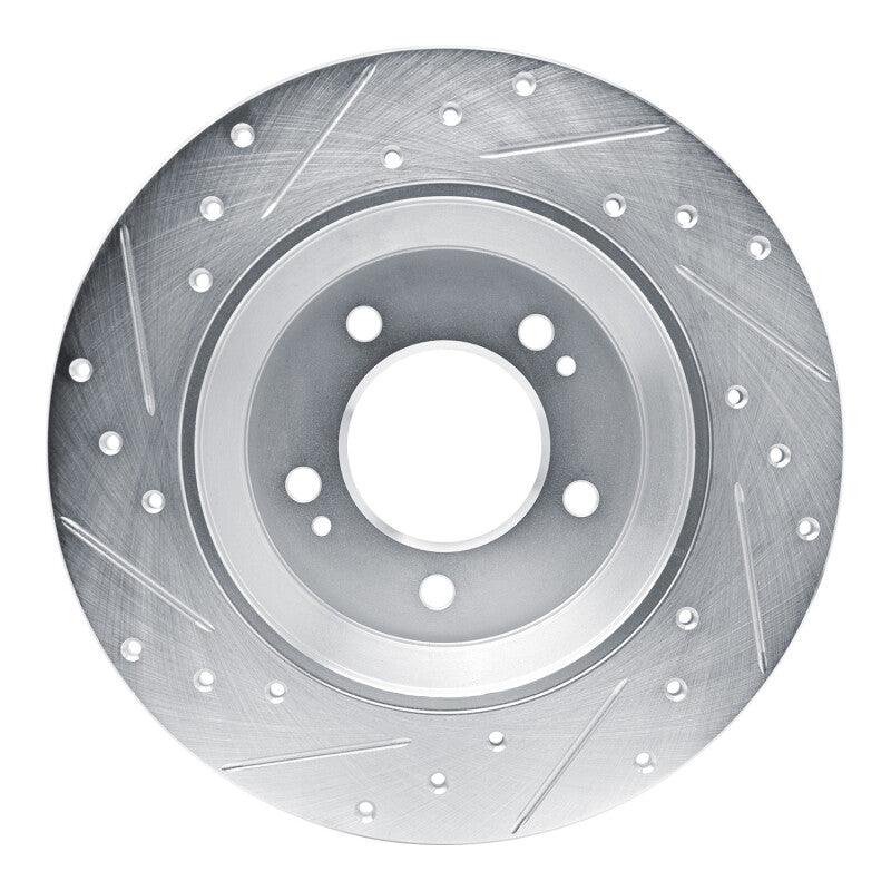 R1 Concepts R1 19-22 Hyundai Veloster N Rear Right Drilled & Slotted Silver Brake Rotor