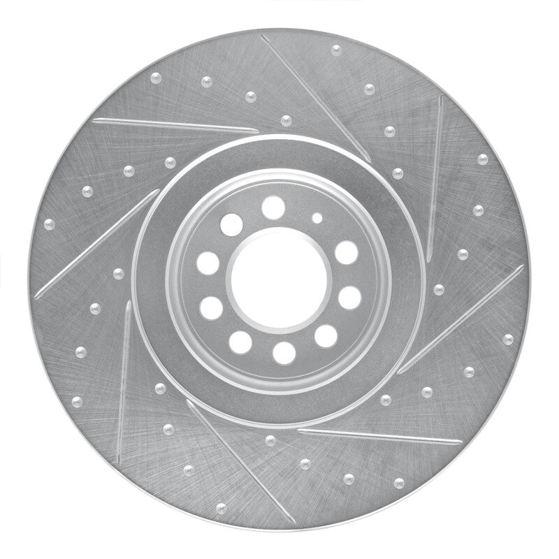 R1 Concepts R1 04-06 Audi TT Quattro Left Front Drilled & Slotted Silver Brake Rotor