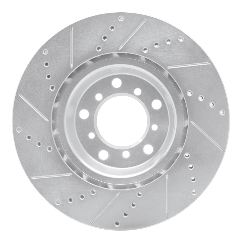 R1 Concepts R1 01-06 BMW M3 Left Front Drilled & Slotted Silver Brake Rotor