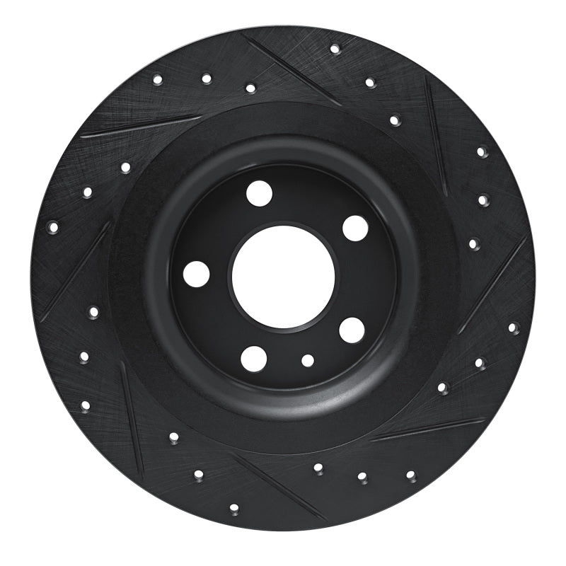 R1 Concepts R1 -25 Volvo XC40 Rear Left Drilled & Slotted Black Brake Rotor