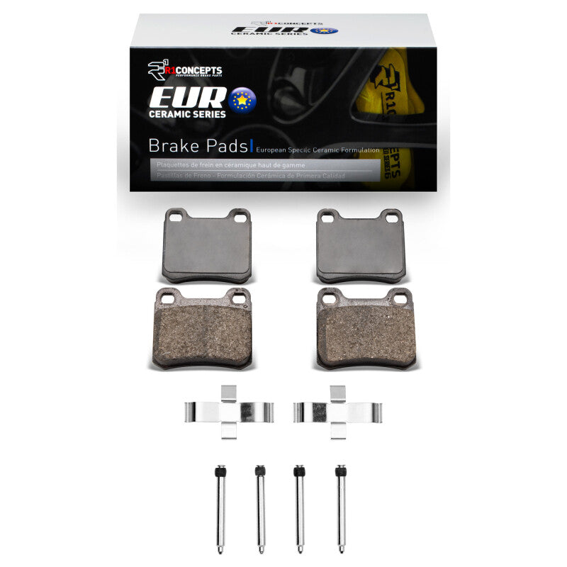 R1 Concepts R1 83-89 Mercedes-Benz 190E Rear Euro Ceramic Pads & Hardware Kit