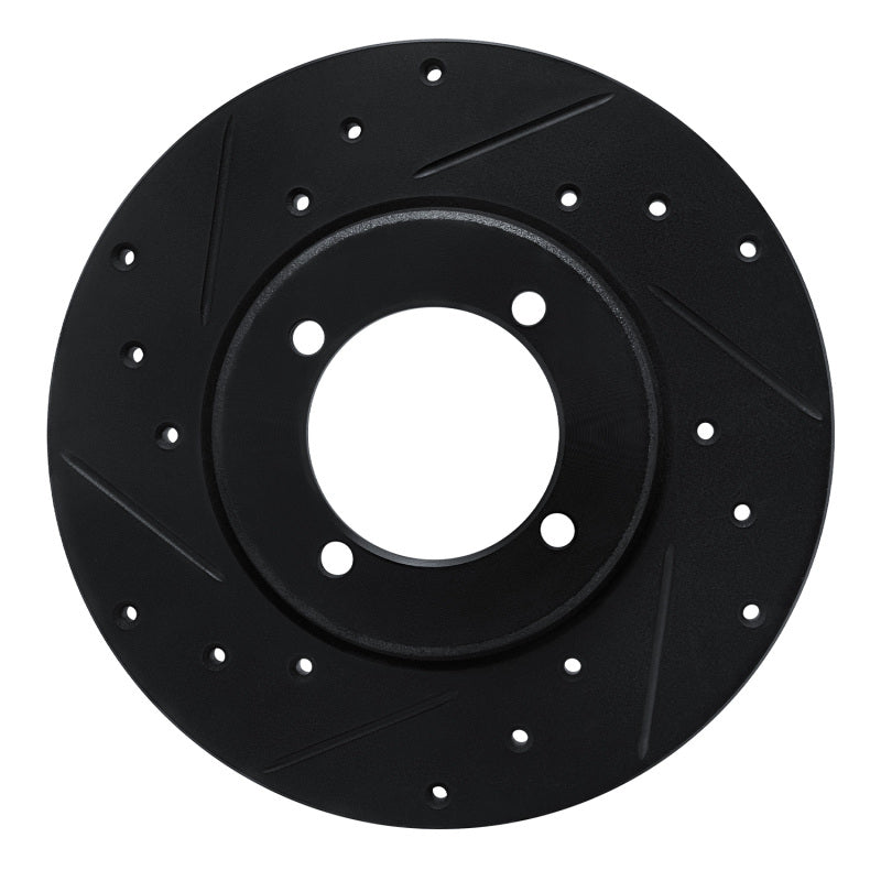 R1 Concepts R1 78-83 Dodge Challenger Front Left Drilled & Slotted Black Brake Rotor