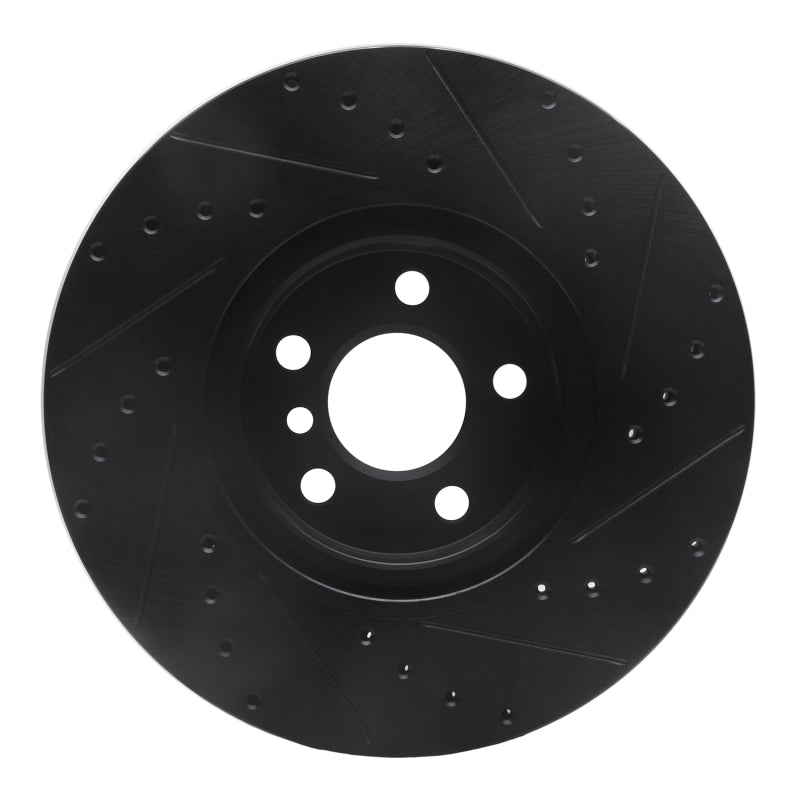 R1 Concepts R1 15-25 BMW X2 Front Left Drilled & Slotted Black Brake Rotor