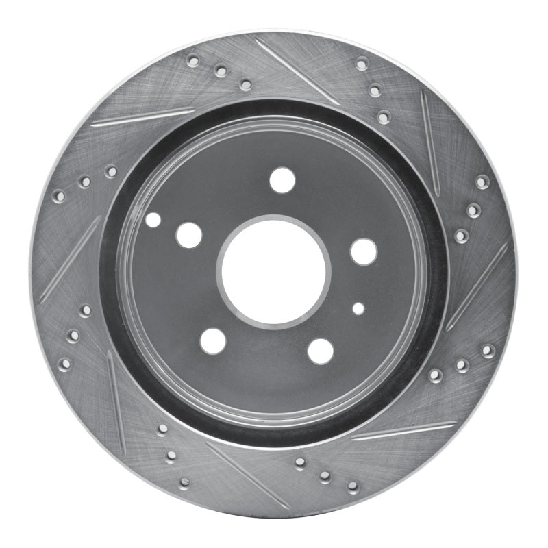 R1 Concepts R1 10-17 Chevrolet Equinox Rear Left Drilled & Slotted Silver Brake Rotor