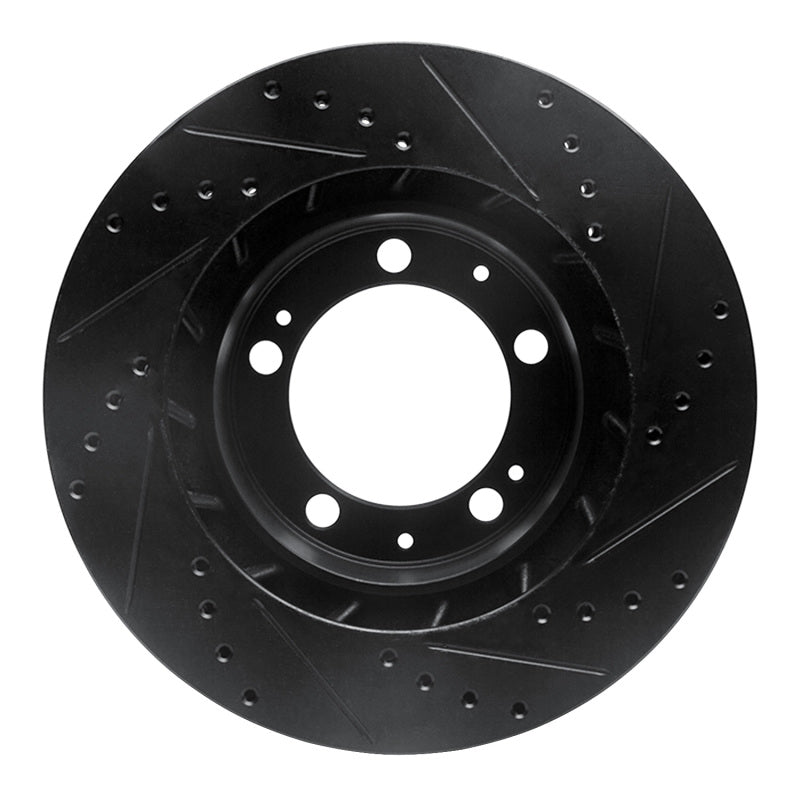 R1 Concepts R1 86-91 Porsche 928 Right Front Drilled & Slotted Black Brake Rotor