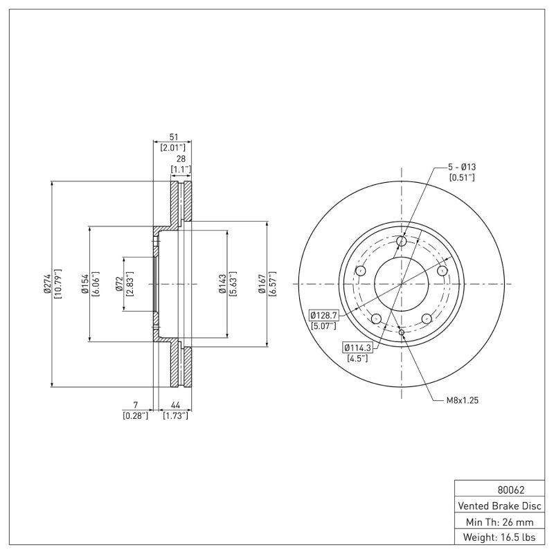 DFC 95-06 Mazda MPV Front Brake Rotor