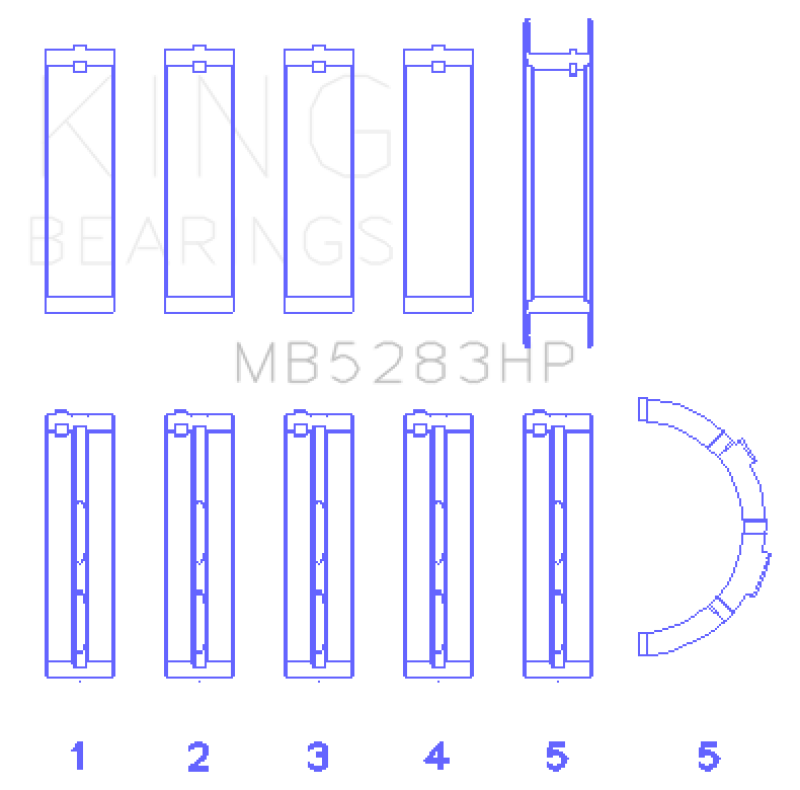 King Engine Bearings Performance Main Bearing Set - Size +0.5mm